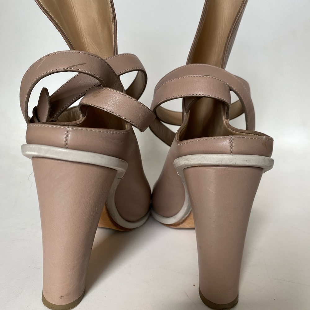 Brunello Cuccinelli leather mule peep toe boots 39 - Picture 4 of 6